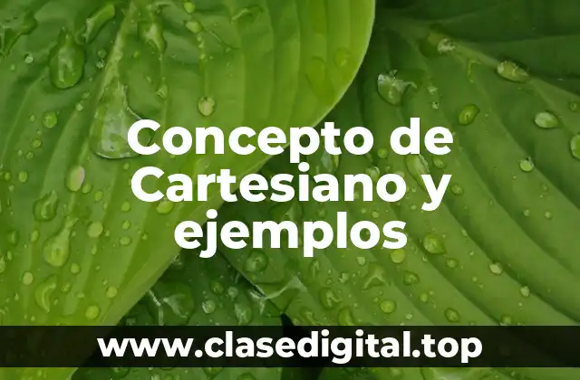 Concepto de Cartesiano y ejemplos