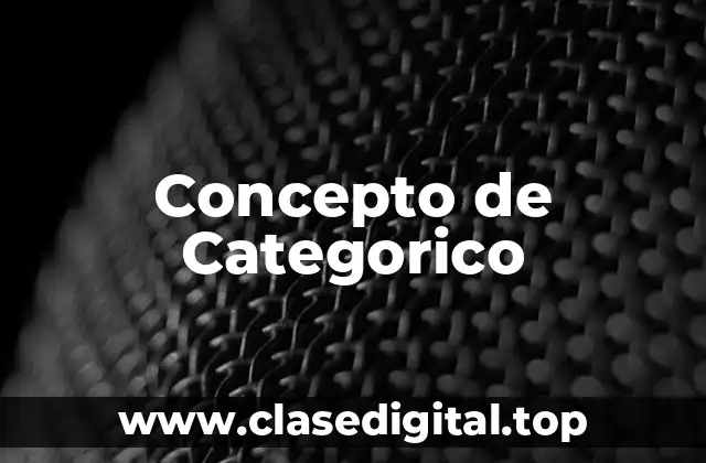 Concepto de Categorico