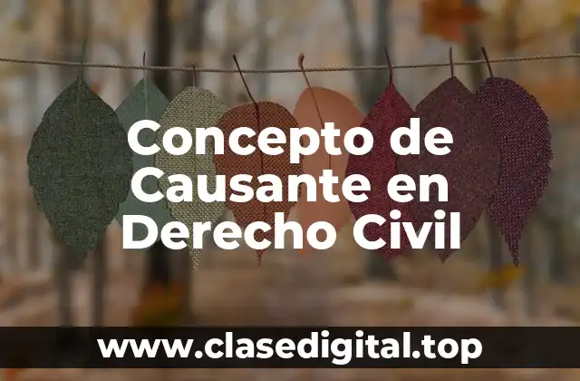 Concepto de Causante en Derecho Civil