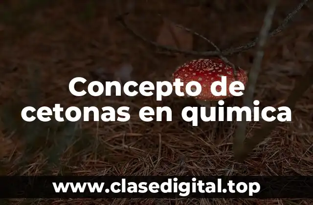 Concepto de cetonas en quimica