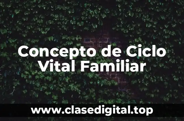 Concepto de Ciclo Vital Familiar
