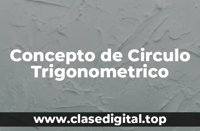 Concepto de Circulo Trigonometrico