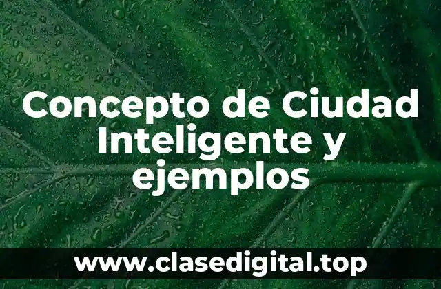 Concepto de Ciudad Inteligente y ejemplos