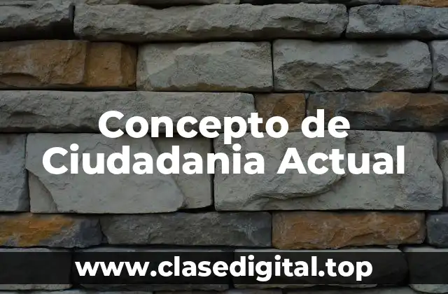 ☑️ Concepto de Ciudadanía Actual