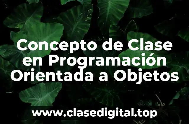 Concepto de Clase en Programación Orientada a Objetos