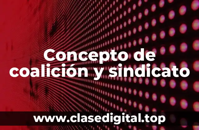 Concepto de coalición y sindicato