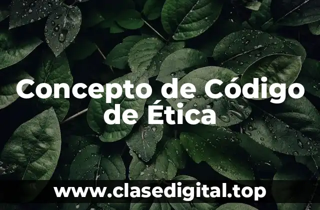 Concepto de Código de Ética
