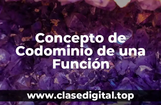 Concepto de Codominio de una Función
