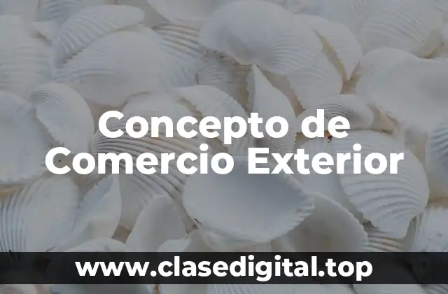 Concepto de Comercio Exterior