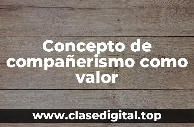 Concepto de compañerismo como valor