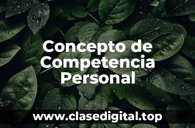 Concepto de Competencia Personal