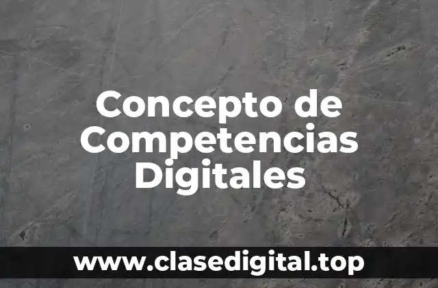 Concepto de Competencias Digitales