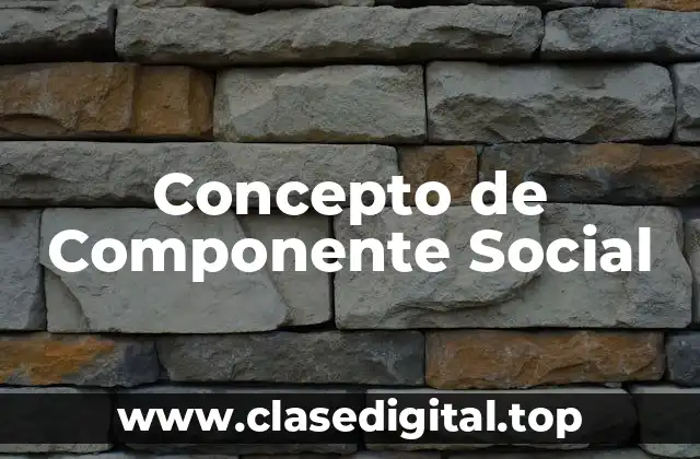 ✨ Concepto de Componente Social