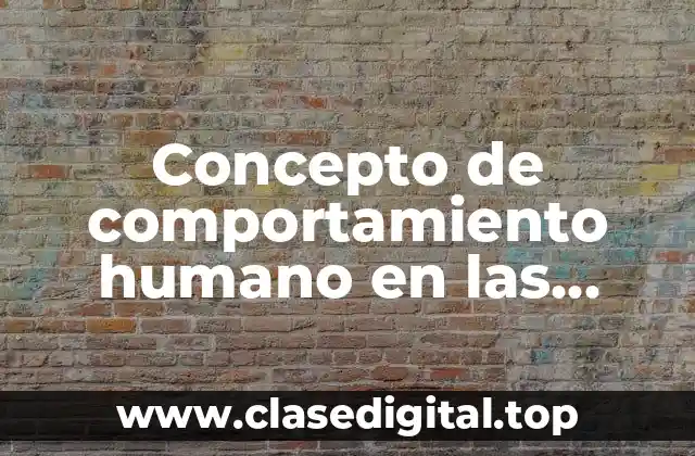 Concepto de comportamiento humano en las organizaciones
