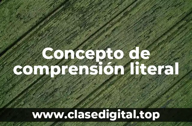 Concepto de comprensión literal