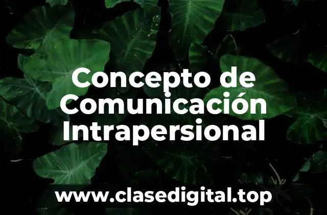 Concepto de Comunicación Intrapersional
