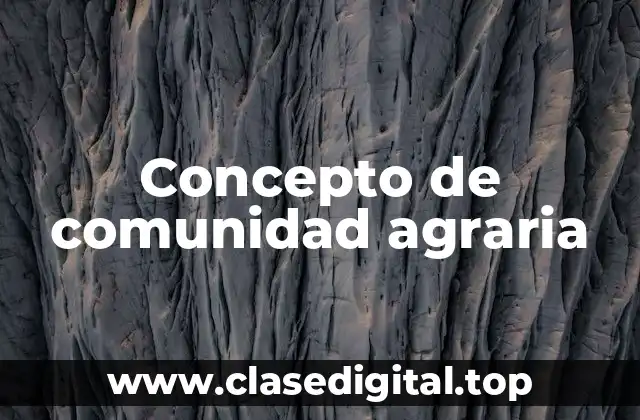 Concepto de comunidad agraria