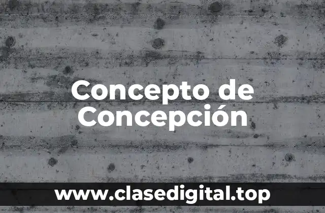 📗 Concepto de Concepción