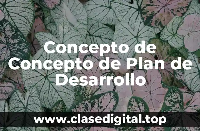 Concepto de Concepto de Plan de Desarrollo