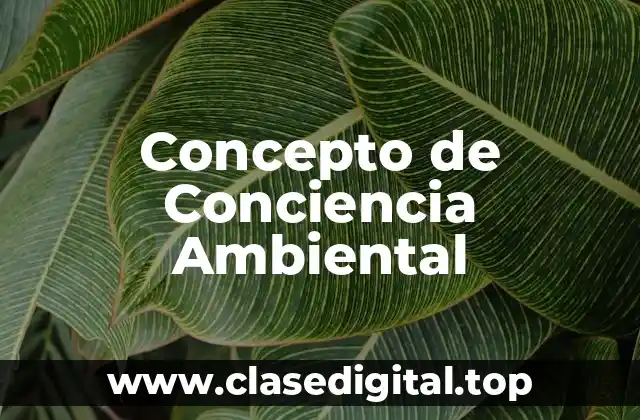 📗 Concepto de Conciencia Ambiental Según Autores