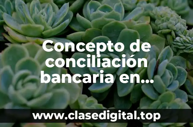 Concepto de conciliación bancaria en contabilidad