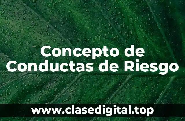 Concepto de Conductas de Riesgo