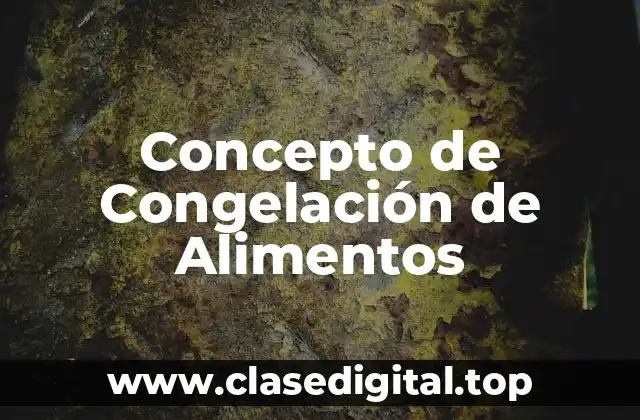 📗 Concepto de Congelación de Alimentos