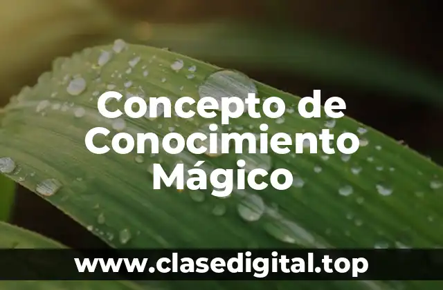 Concepto de Conocimiento Mágico