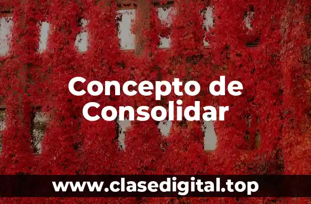 📗 Concepto de Consolidar
