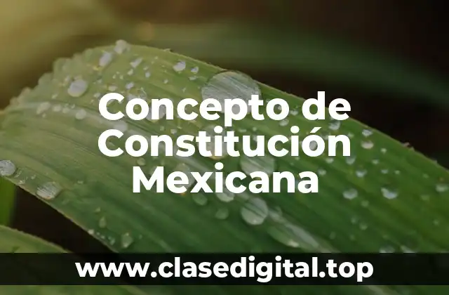 Concepto de Constitución Mexicana
