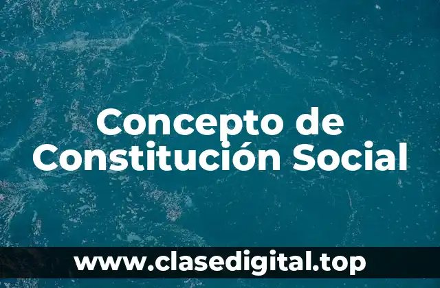 Concepto de Constitución Social