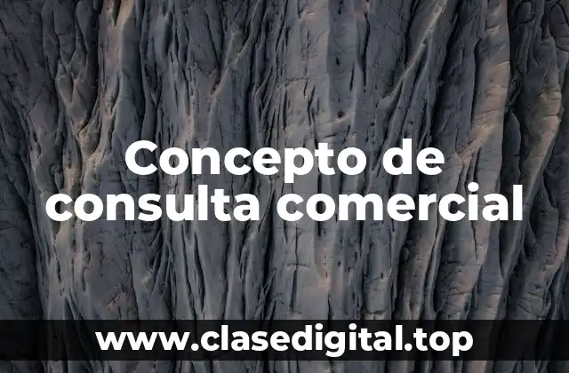 Concepto de consulta comercial