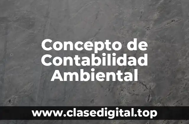 Concepto de Contabilidad Ambiental