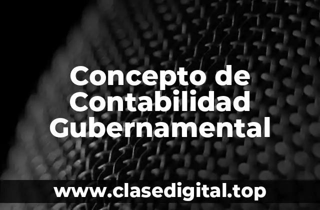 Concepto de Contabilidad Gubernamental