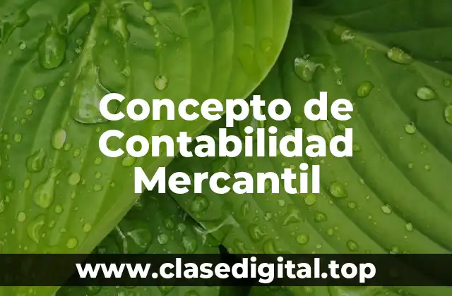 📗 Concepto de Contabilidad Mercantil