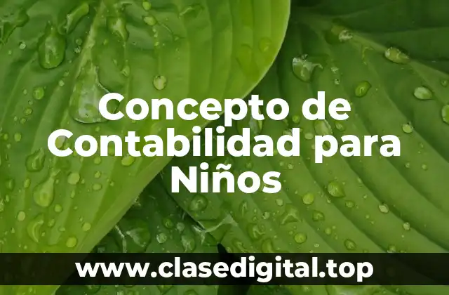 Concepto de Contabilidad para Niños