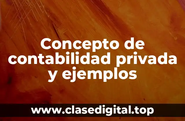 Concepto de contabilidad privada y ejemplos