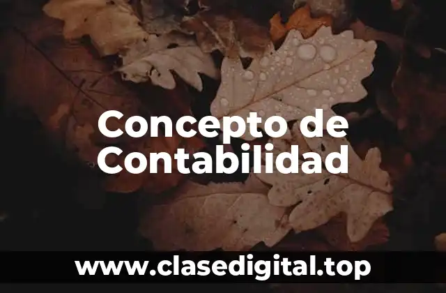 Concepto de Contabilidad
