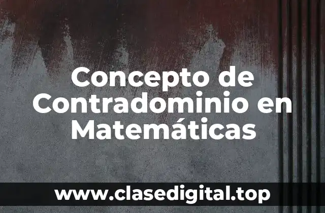 Concepto de Contradominio en Matemáticas