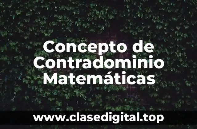 Concepto de Contradominio Matemáticas