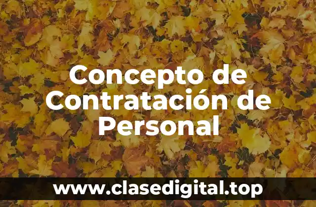 Concepto de Contratación de Personal