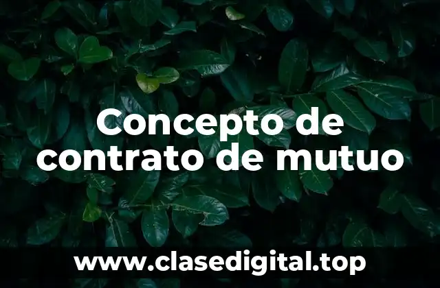 Concepto de contrato de mutuo