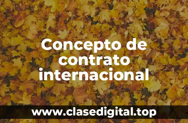 Concepto de contrato internacional