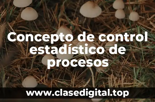 Concepto de control estadístico de procesos
