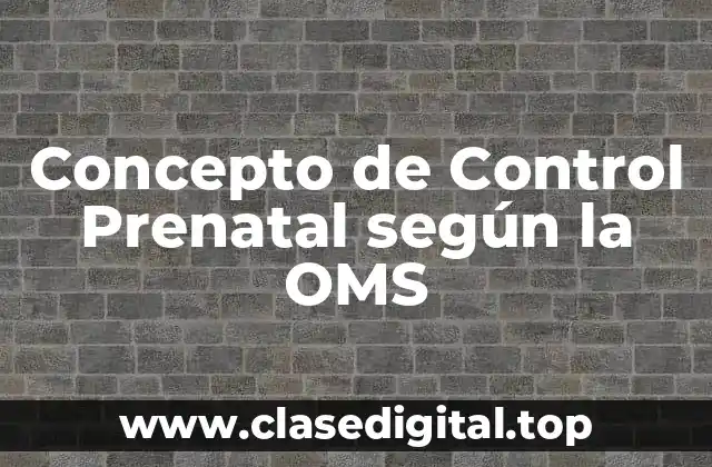 Concepto de Control Prenatal según la OMS