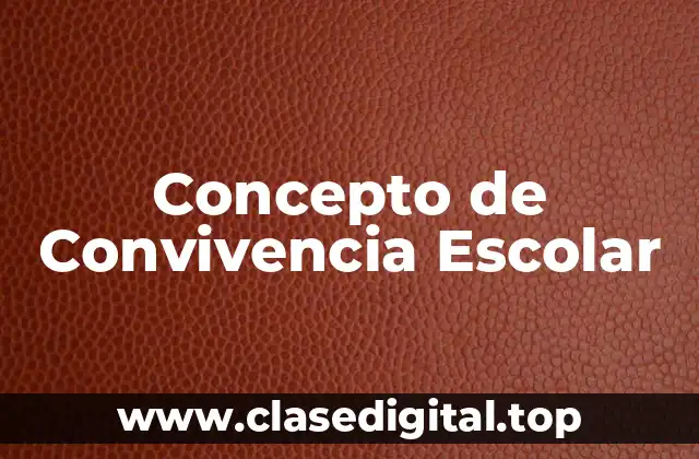Concepto de Convivencia Escolar
