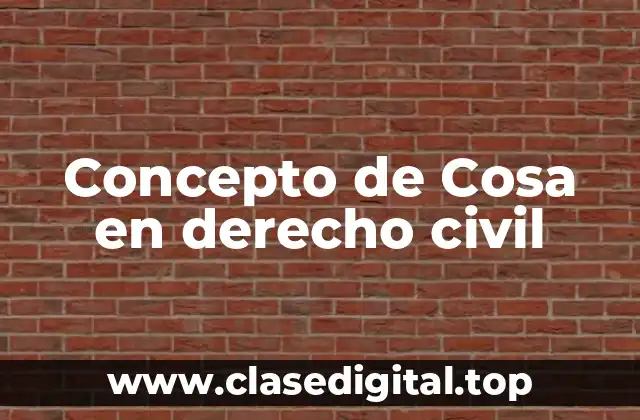 Concepto de Cosa en derecho civil