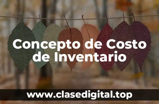 Concepto de Costo de Inventario