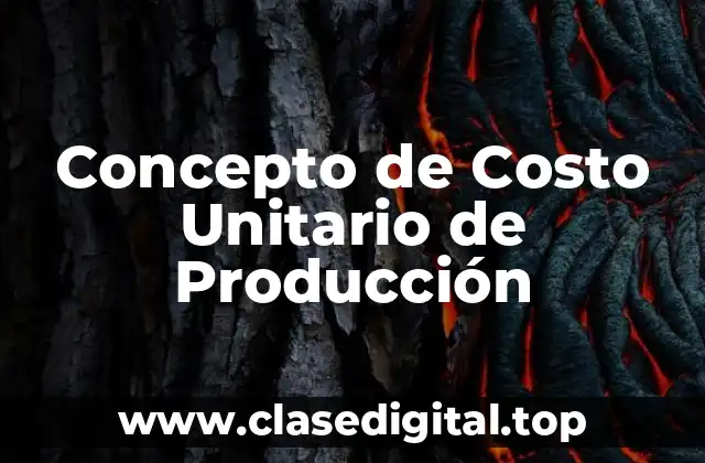 Concepto de Costo Unitario de Producción
