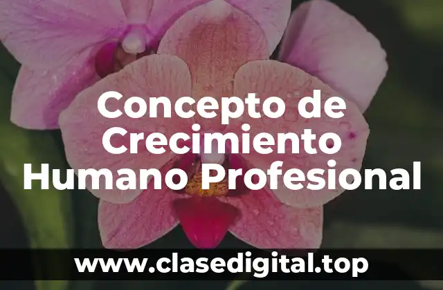 Concepto de Crecimiento Humano Profesional